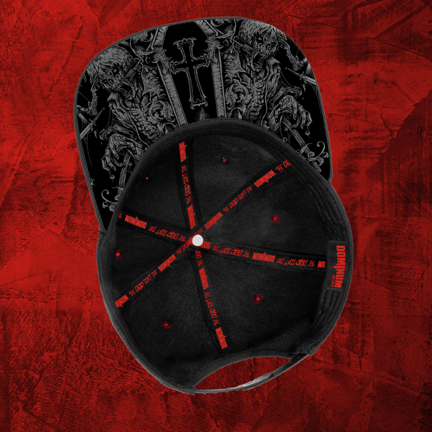 DOMINUM Snapback Cap The Dead Don't Die – Unterseite Schirm